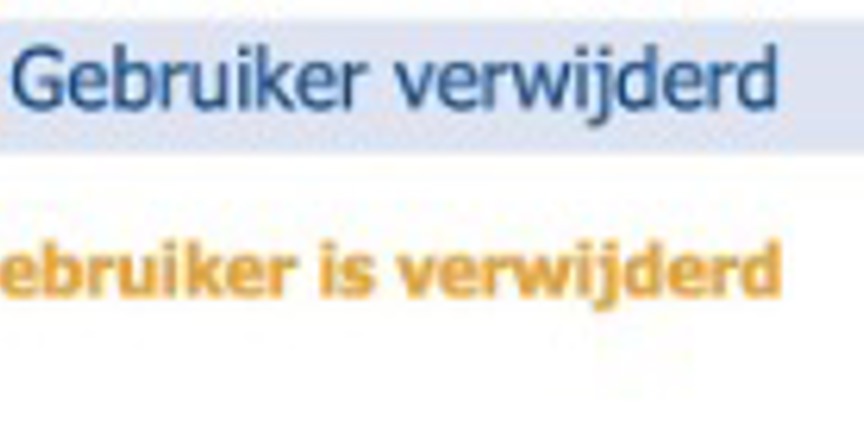 Gebruiker verwijderd